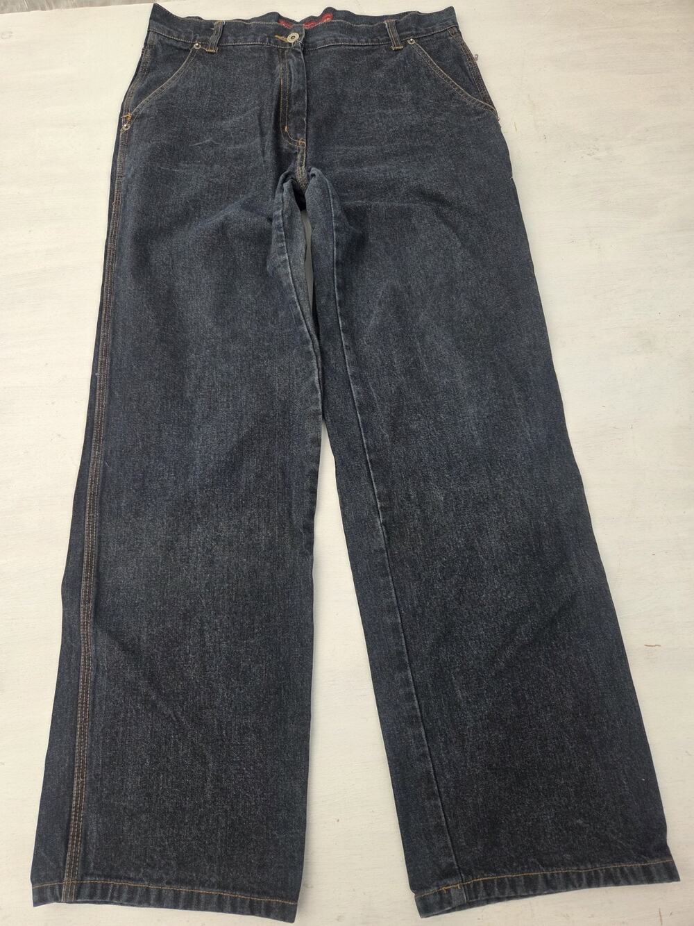FOSSIL Women’s High Rise Dark Wash Carpenter Straight Leg Jeans Size 12 Blue